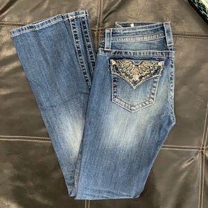 Size 28 miss me jeans 34 inseam bootcut